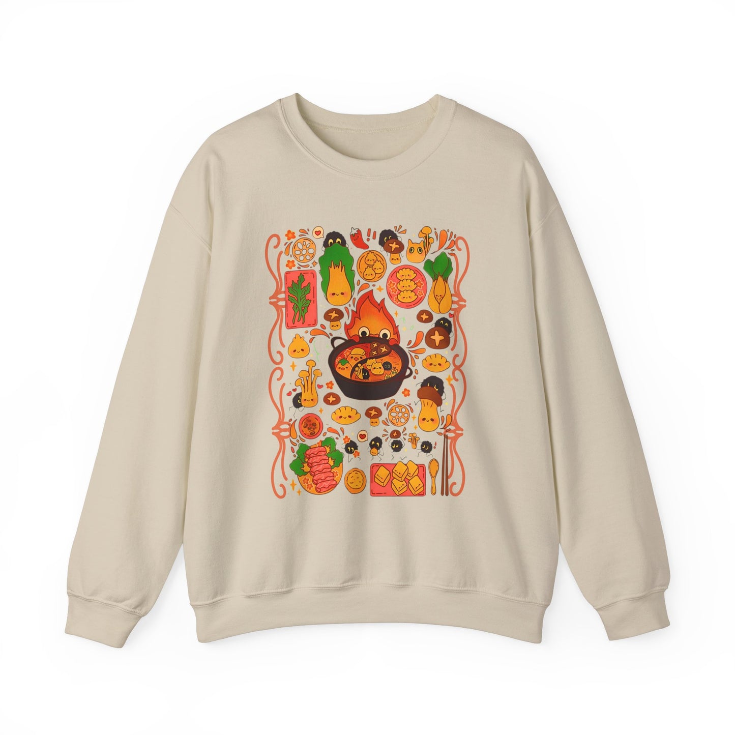 Calcifer Breakfast Sweatshirt – 100% Cotton Studio Ghibli Pullover from Howl’s Moving Castle