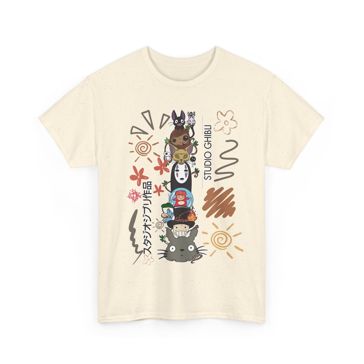Characters Ghibli T-Shirt 100% Cotton Studio Ghibli Anime Tee