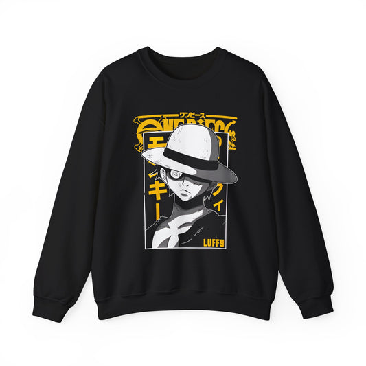 Luffy One Piece Sweatshirt – 100% Cotton Anime Pullover for Straw Hat Fans
