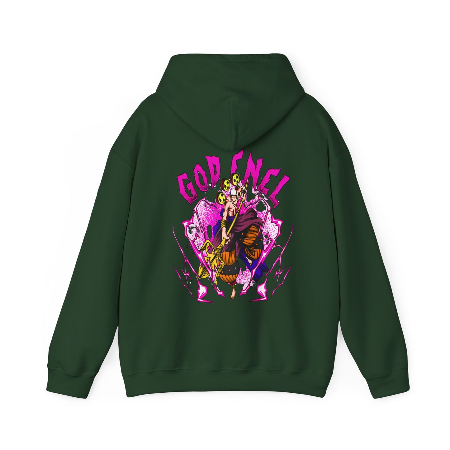 God Enel One Piece Back Print Hoodie – 100% Cotton Anime Hoodie with Thunder God Design
