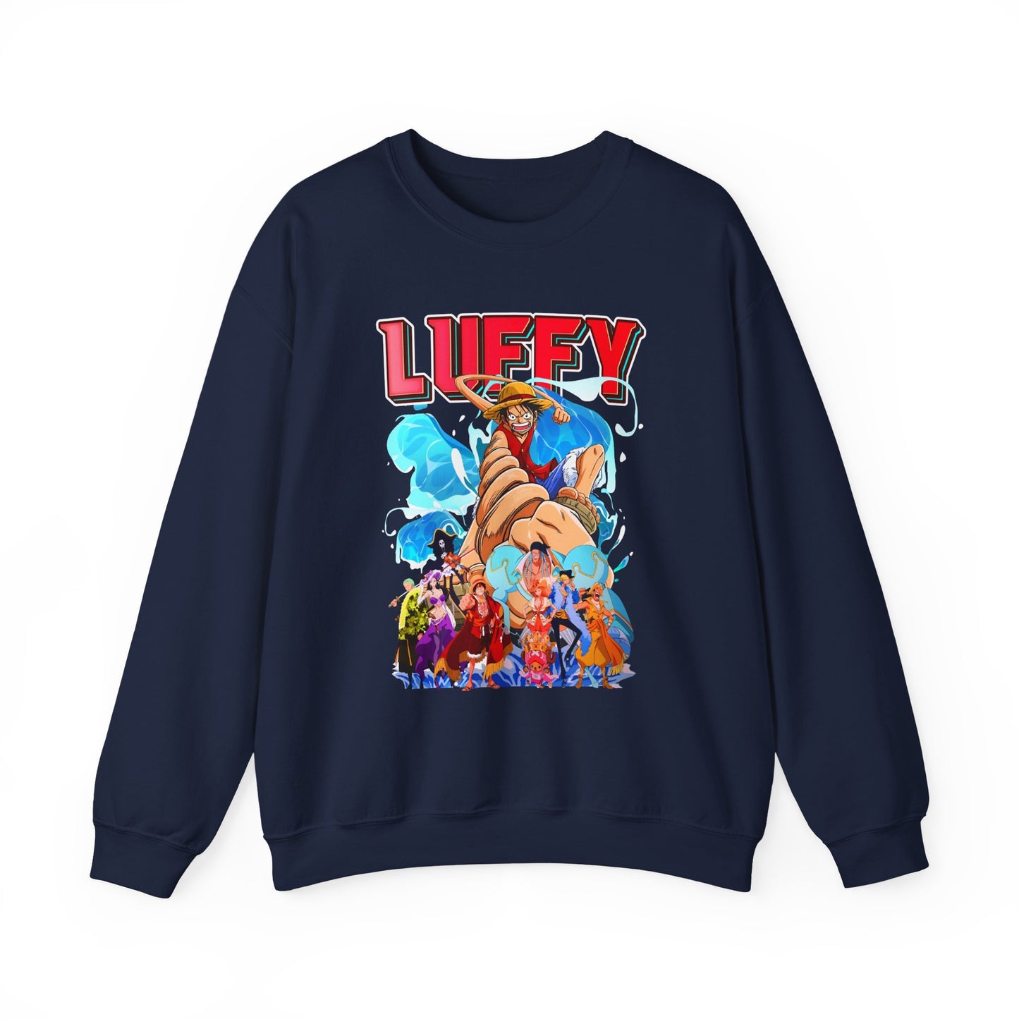 Luffy and Friends One Piece Sweatshirt – 100% Cotton Anime Crew Pullover