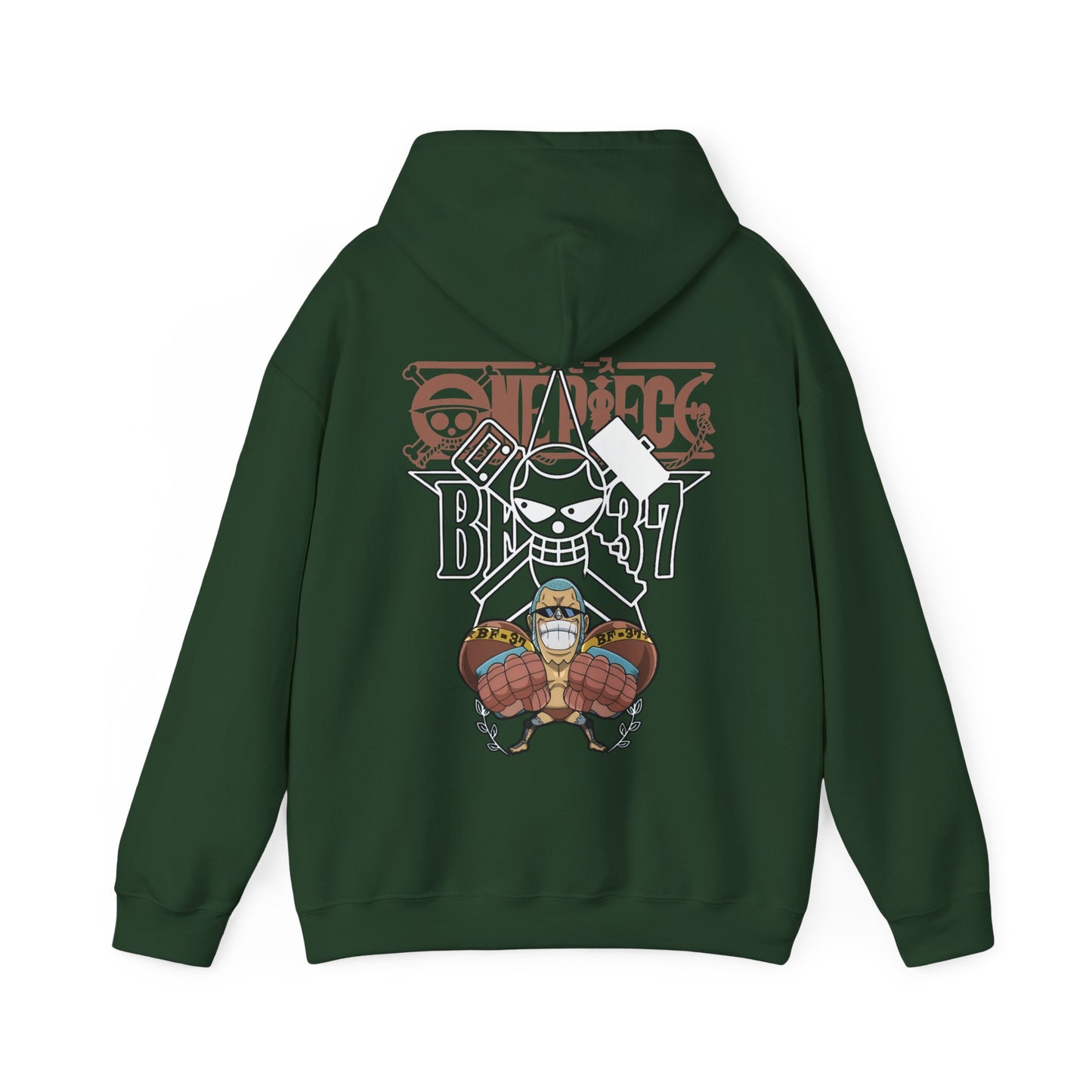 Franky One Piece Back Print Hoodie – 100% Cotton Anime Pullover for Super Fans
