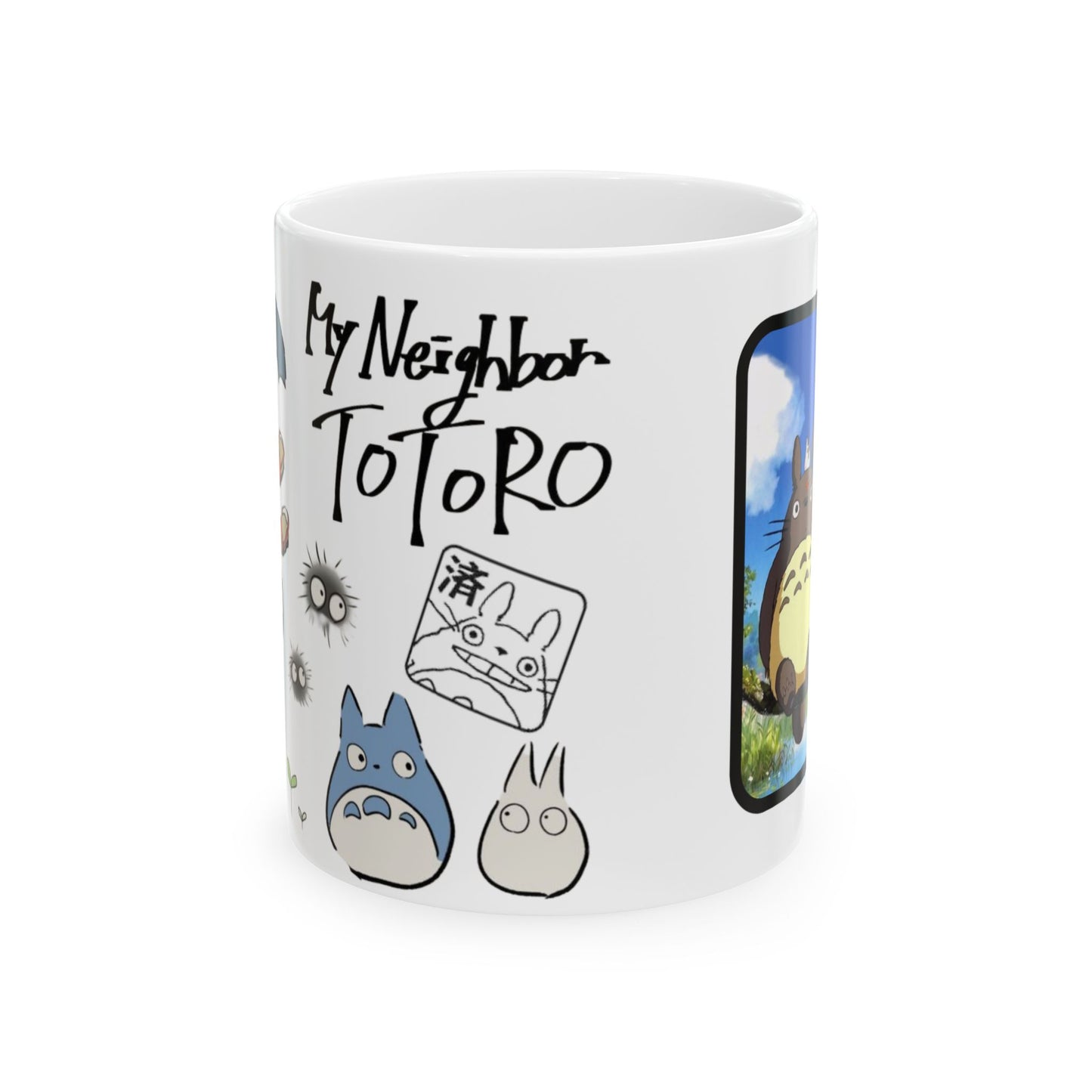 My Neighbor Totoro Collage Mug – Studio Ghibli Coffee Cup 11oz & 15oz – Cute Anime Gift for Totoro Fans