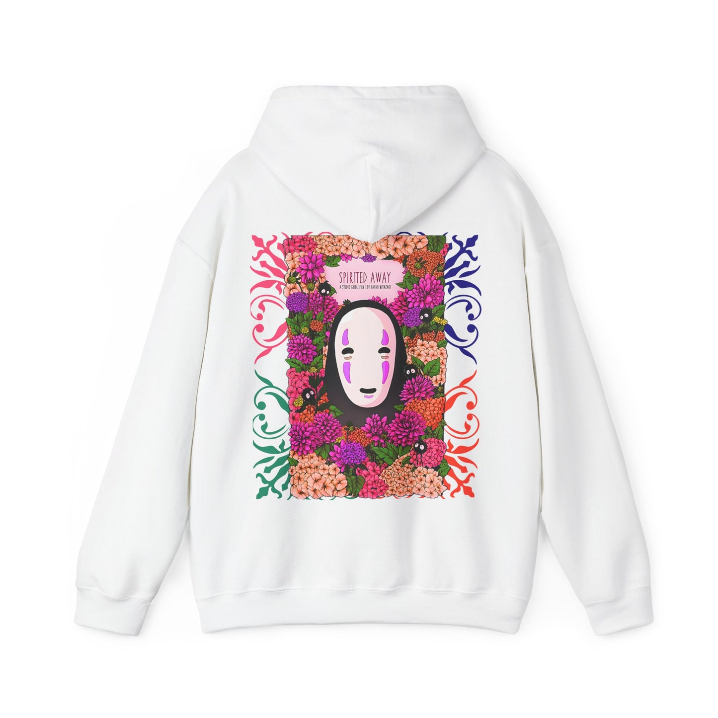 No Face Back Print Hoodie – Spirited Away Ghibli | 100% Cotton Gildan 18500 Anime Hoodie