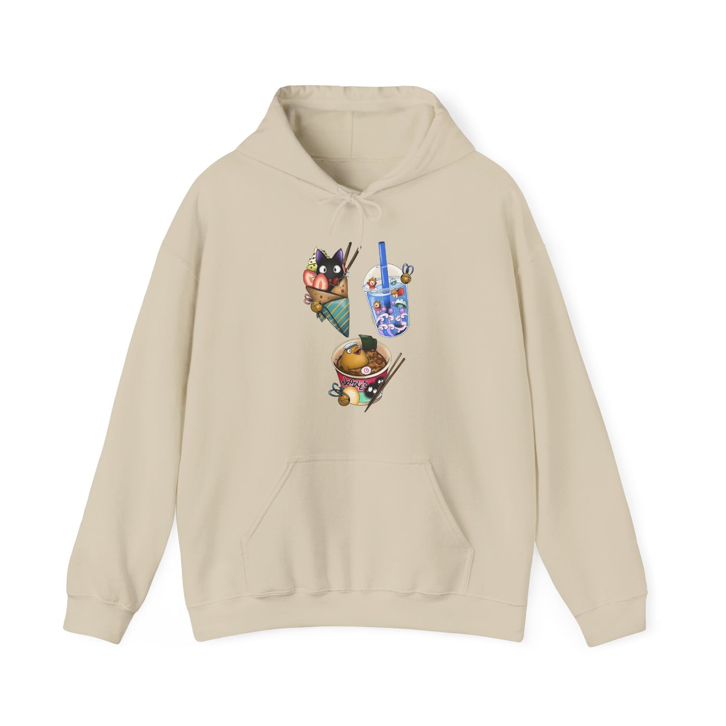 Studio Ghibli Food Hoodie – 100% Cotton Anime Hooded Sweatshirt Featuring Iconic Ghibli Dishes