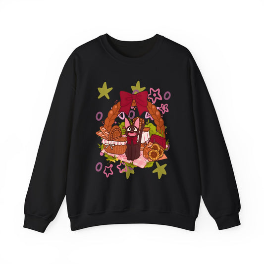 Jiji Cat Gift Sweatshirt – 100% Cotton Studio Ghibli Inspired Cozy Anime Pullover