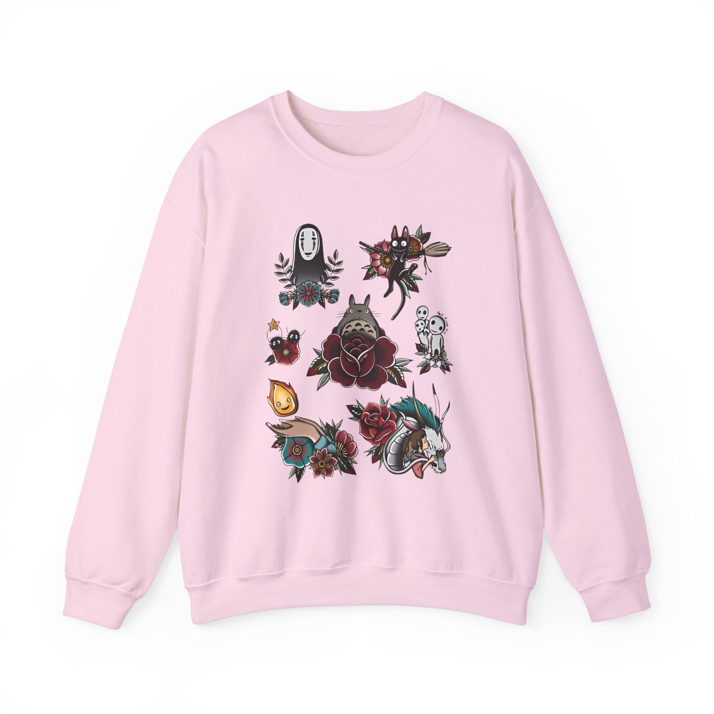 Studio Ghibli Characters Sweatshirt – 100% Cotton Anime Crewneck Featuring Iconic Ghibli Heroes