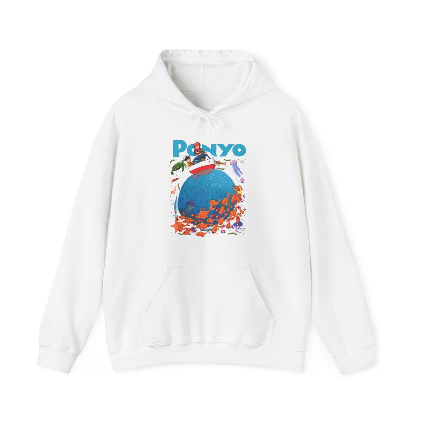 Ponyo and Sosuke Boat Adventure Hoodie – 100% Cotton Studio Ghibli Inspired Pullover