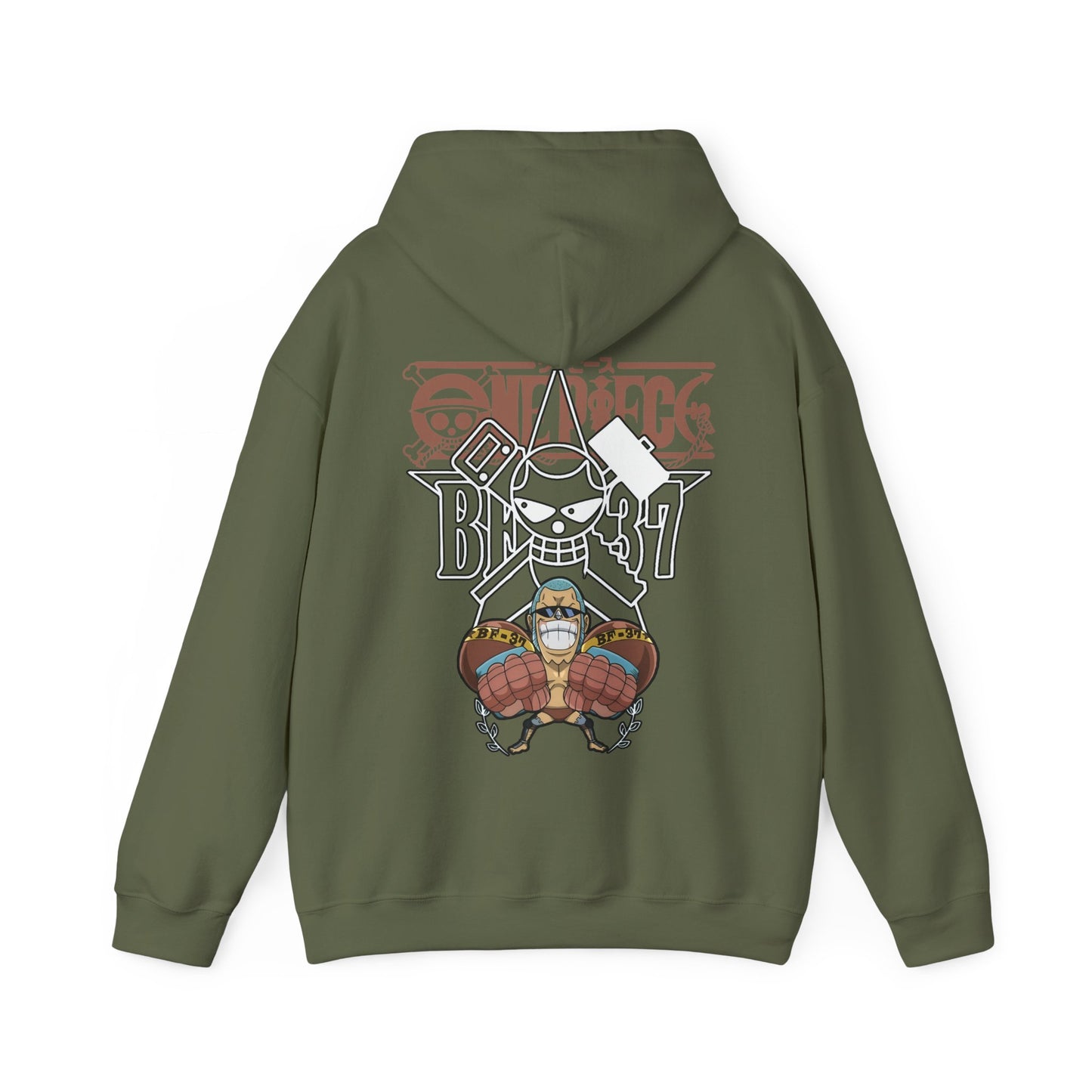 Franky One Piece Back Print Hoodie – 100% Cotton Anime Pullover for Super Fans