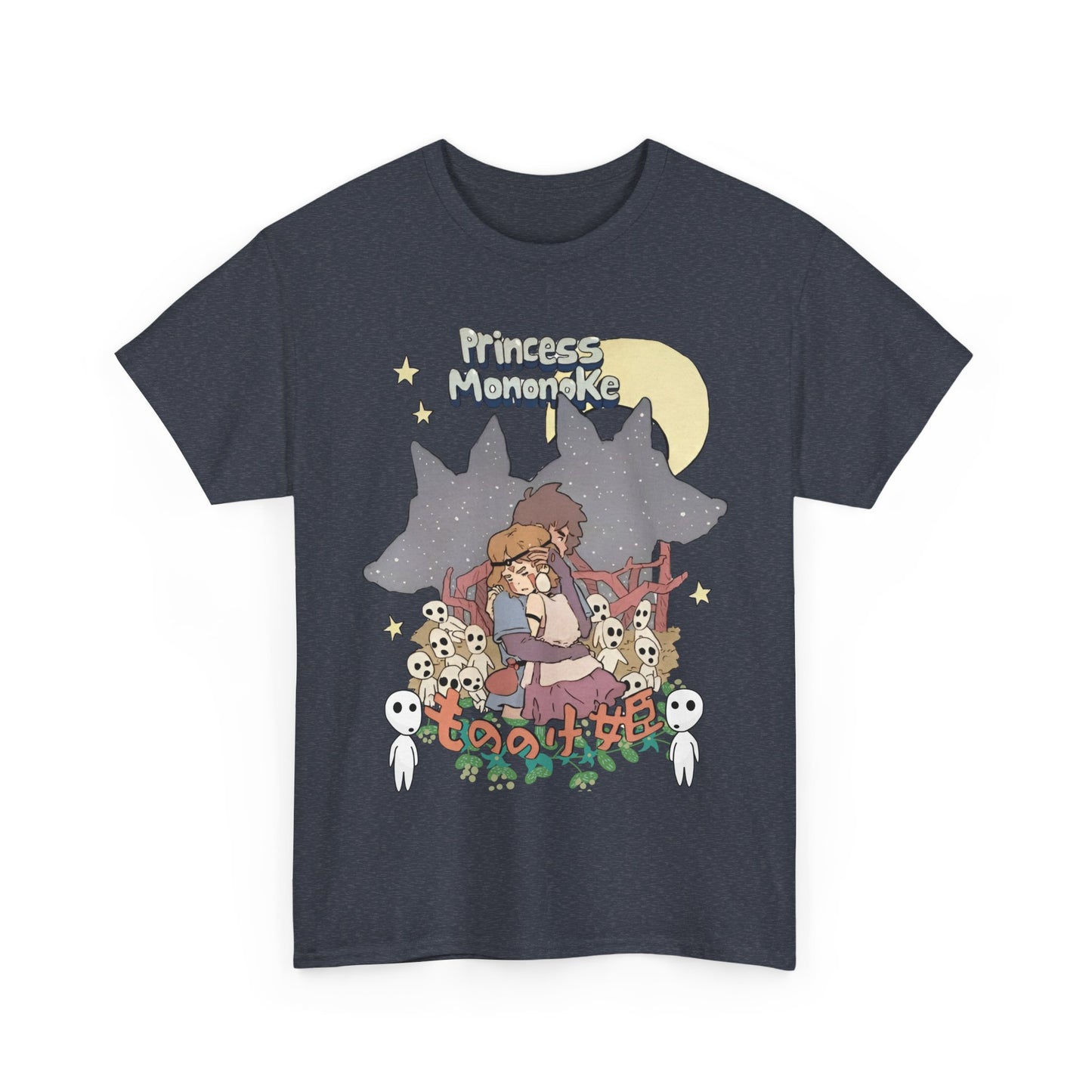 Princess Mononoke Print T-Shirt 100% Cotton Studio Ghibli Anime Tee