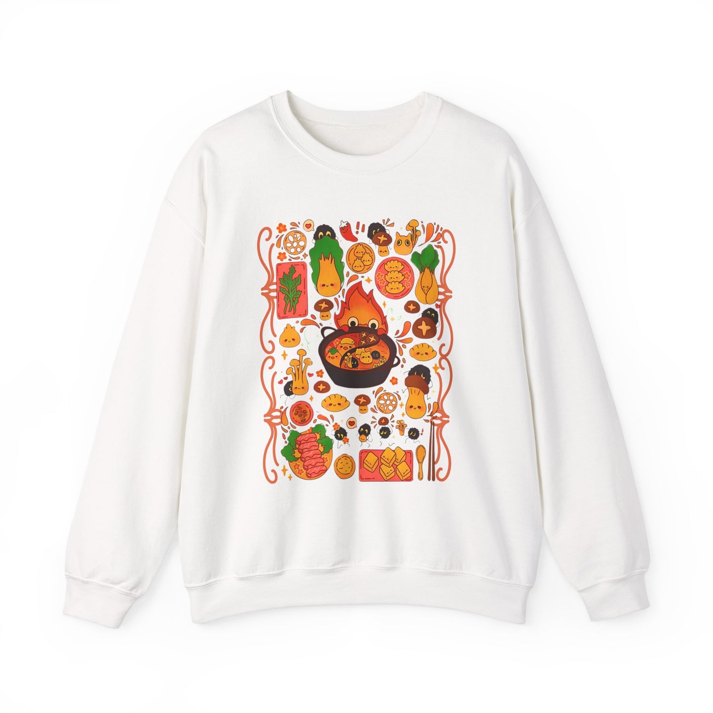 Calcifer Breakfast Sweatshirt – 100% Cotton Studio Ghibli Pullover from Howl’s Moving Castle