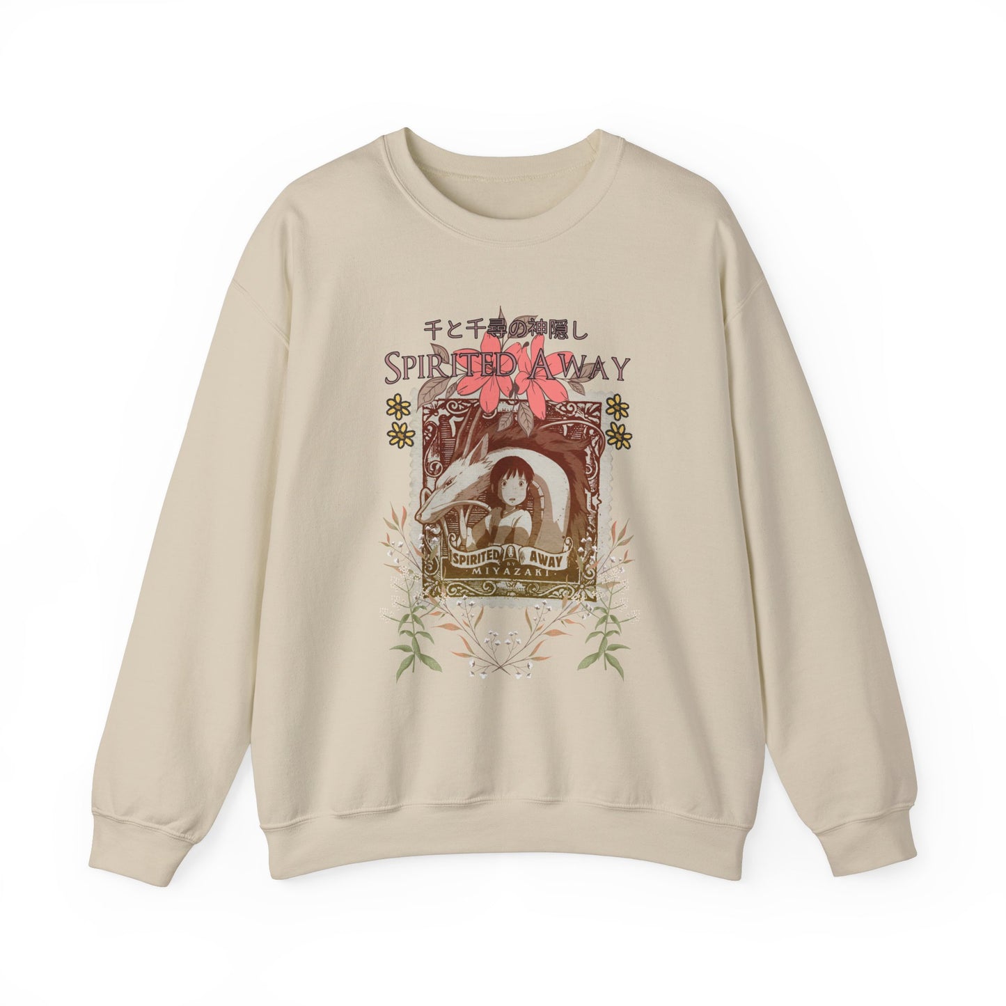Spirited Away Philately Sweatshirt – 100% Cotton Stamp-Inspired Anime Pullover for Studio Ghibli Fans