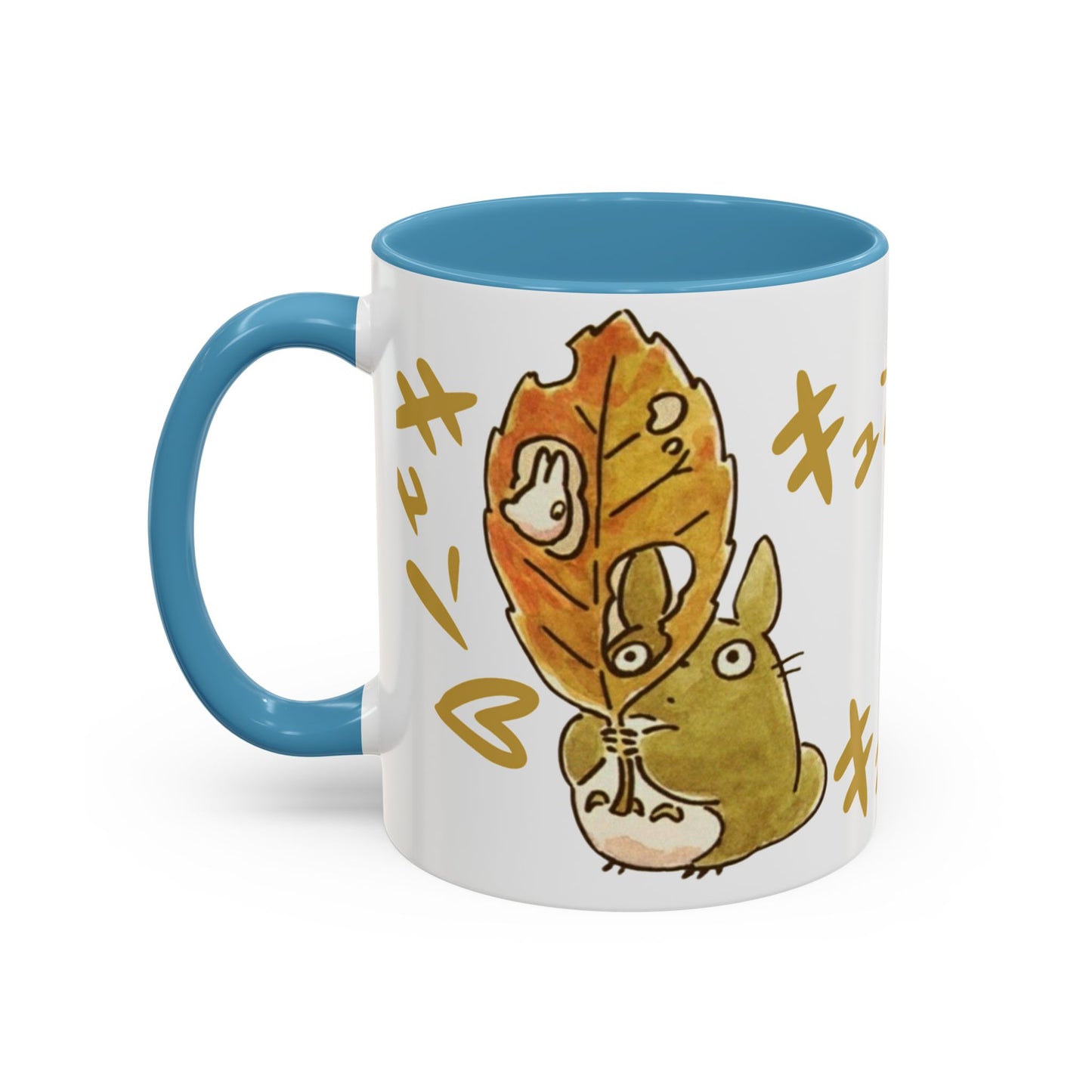 Cute Totoro Accent Mug – Studio Ghibli Color Handle Cup 11oz & 15oz – Kawaii Anime Coffee Mug Gift