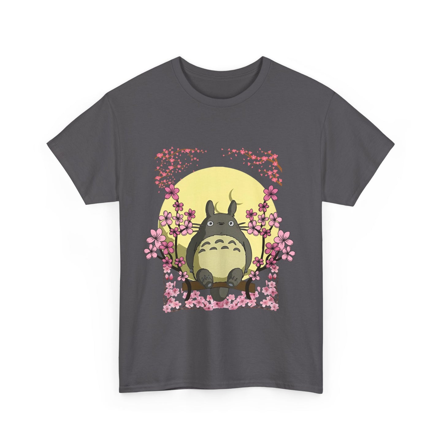 Totoro Sakura Moon T-Shirt – 100% Cotton Studio Ghibli Cherry Blossom Tee