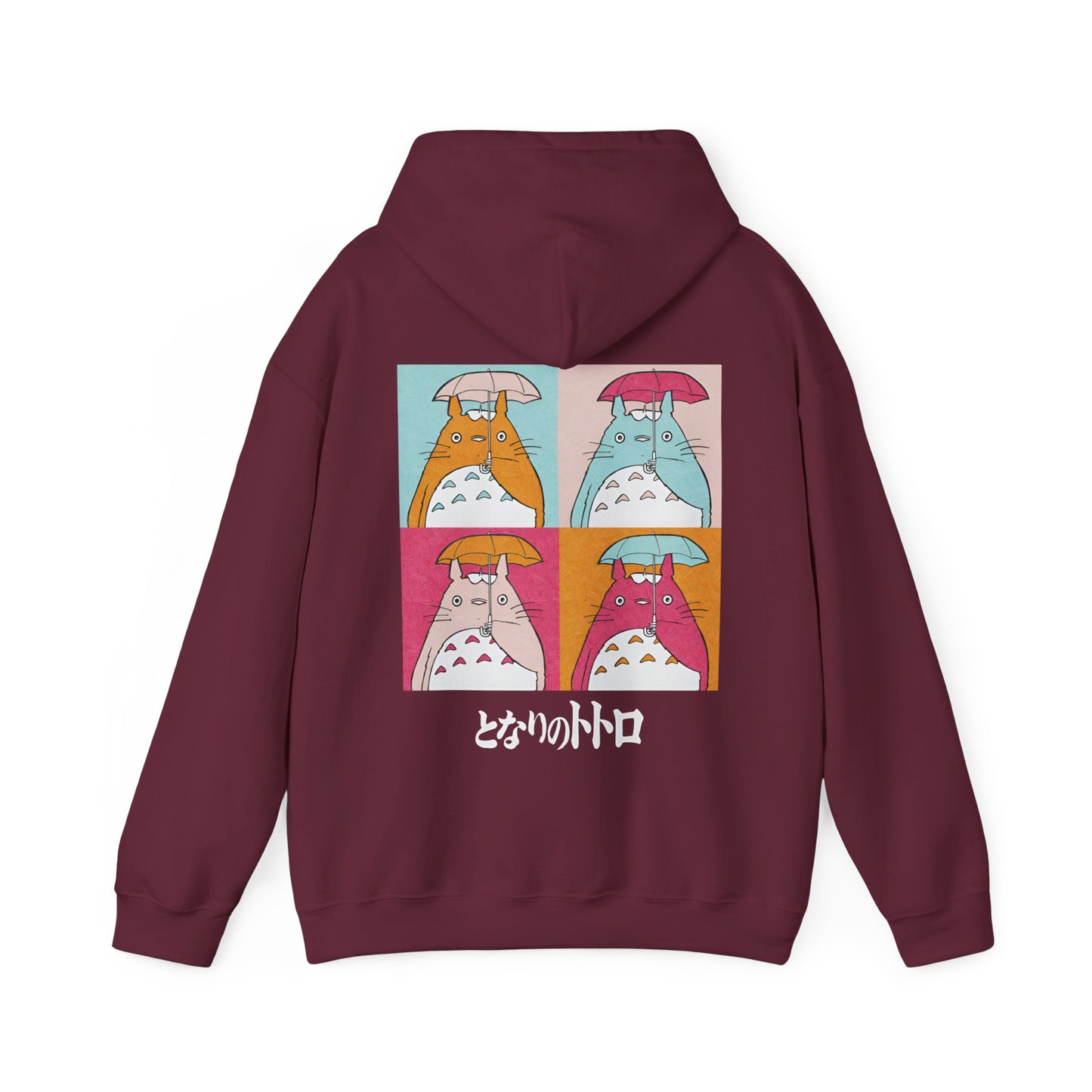 Totoro Aesthetic Art Collage Back Print Hoodie – 100% Cotton Studio Ghibli Inspired Hoodie