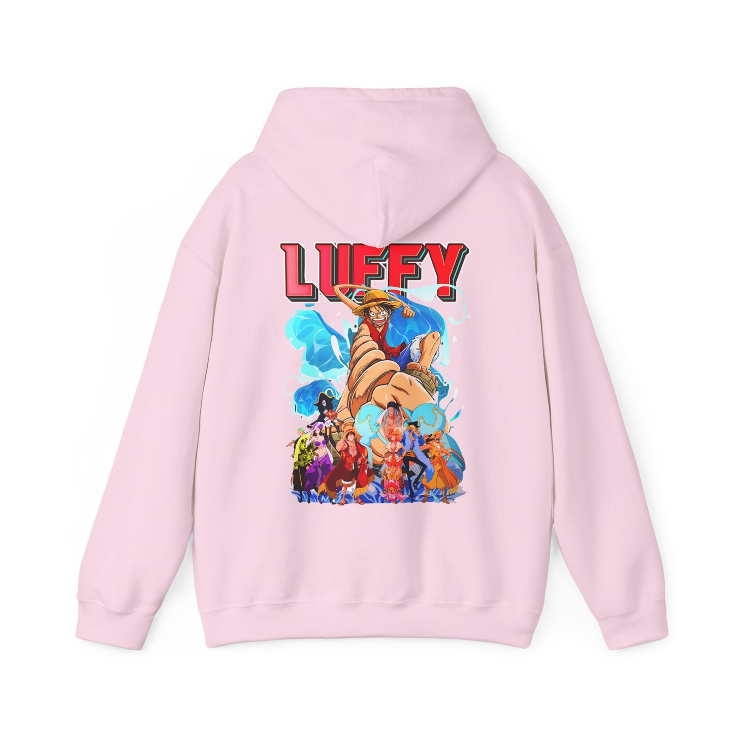 Luffy and Friends One Piece Back Print Hoodie – 100% Cotton Anime Pullover for Fans