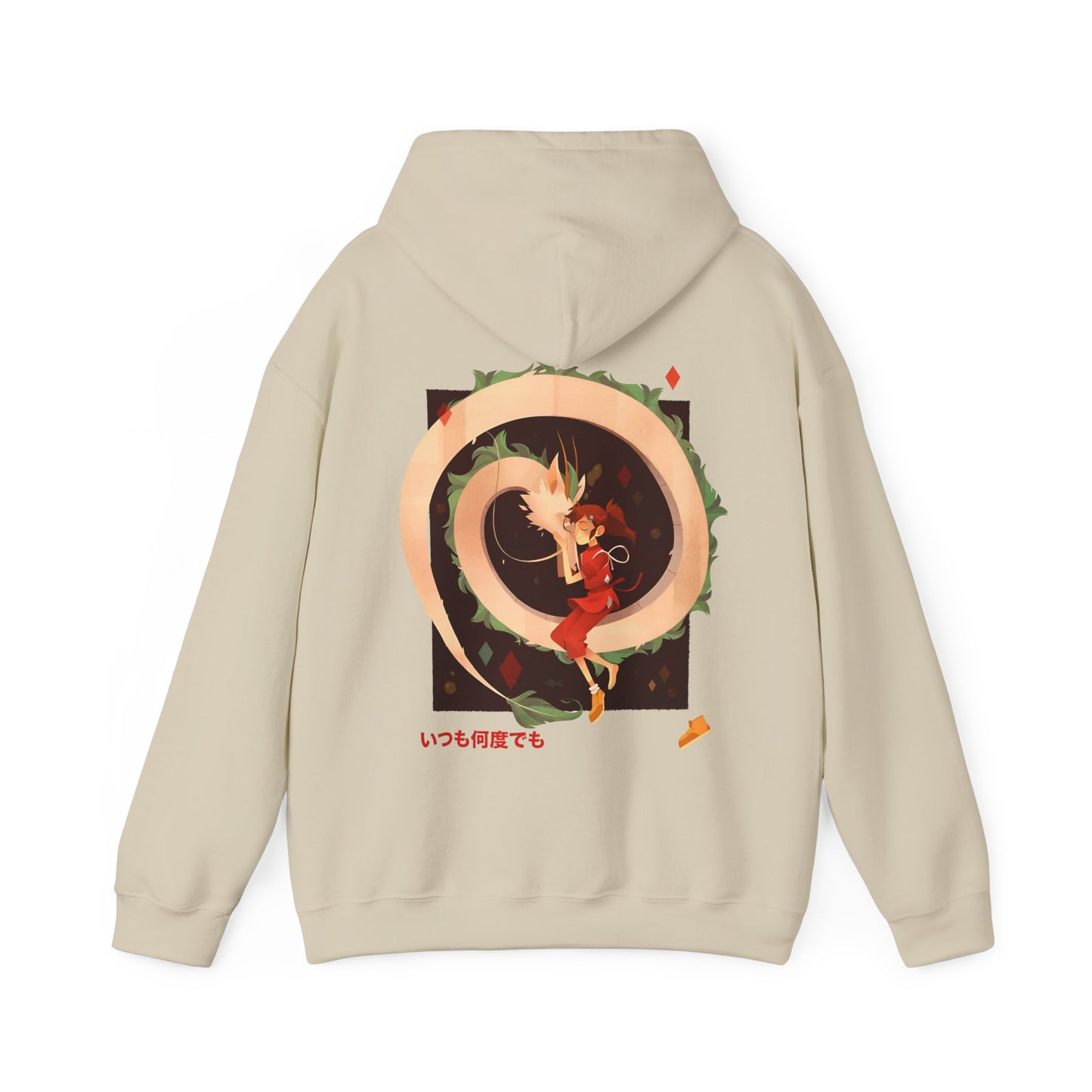 Spirited Away Love Back Print Hoodie – 100% Cotton Studio Ghibli Anime Hoodie with Chihiro and Haku