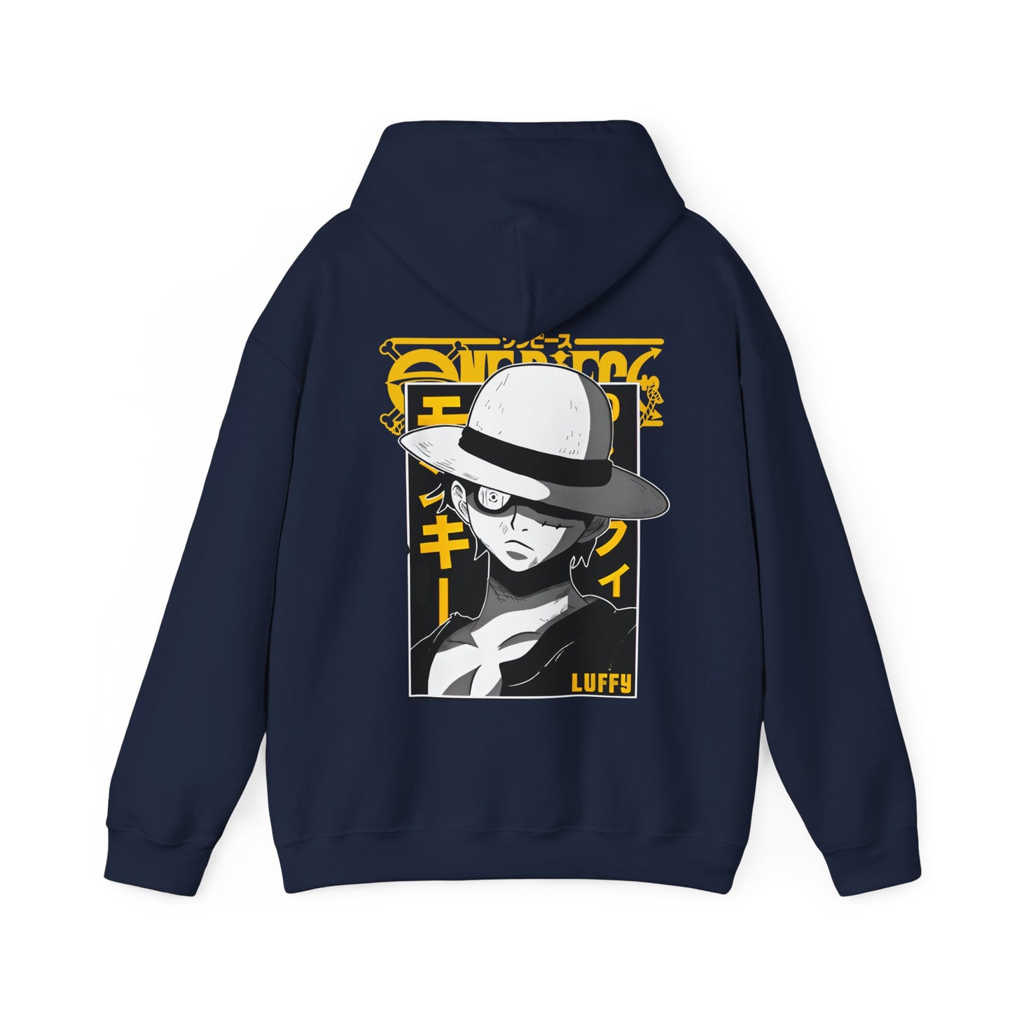 Luffy One Piece Back Print Hoodie – 100% Cotton Anime Sweatshirt for True Fans
