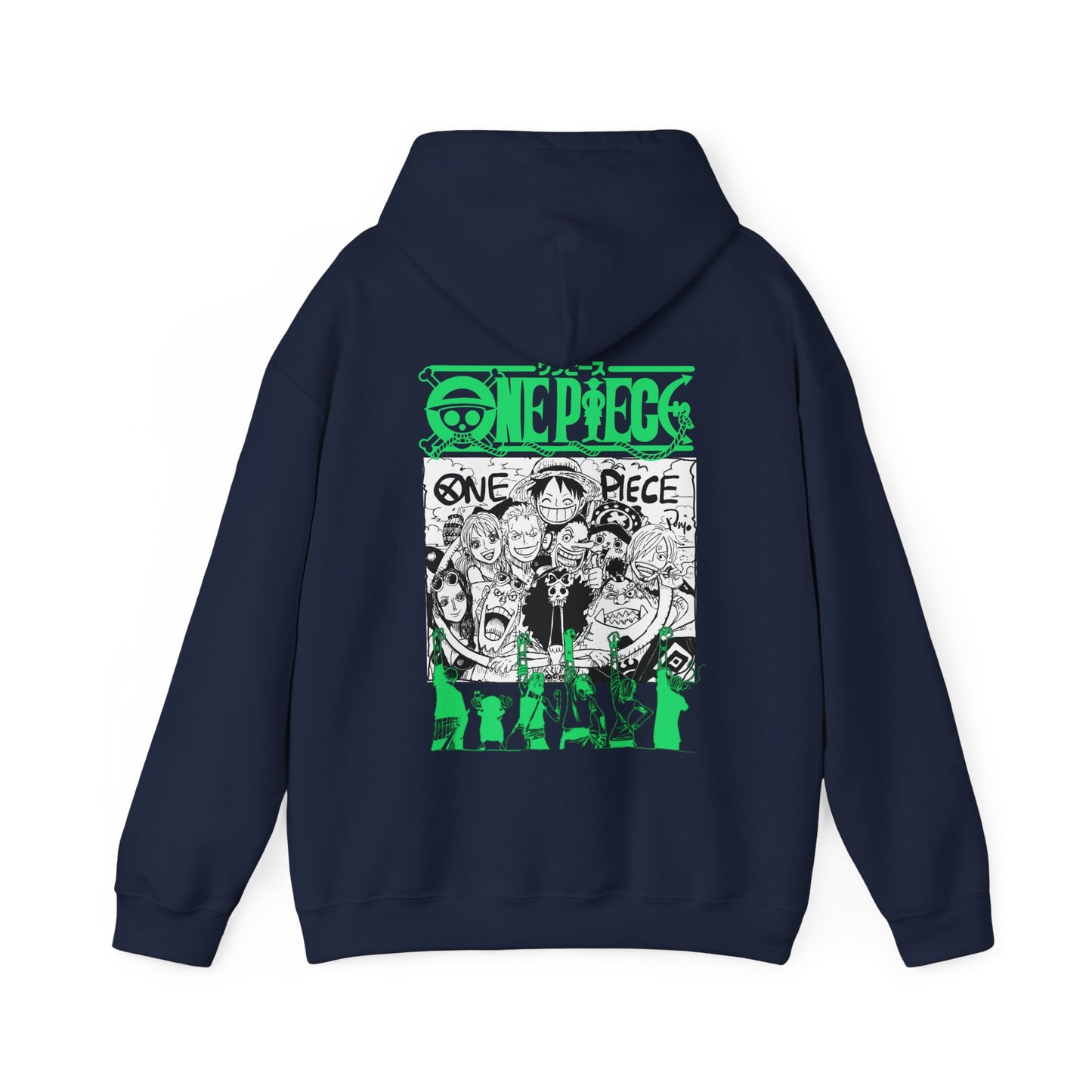 One Piece Characters Back Print Hoodie – 100% Cotton Anime Streetwear