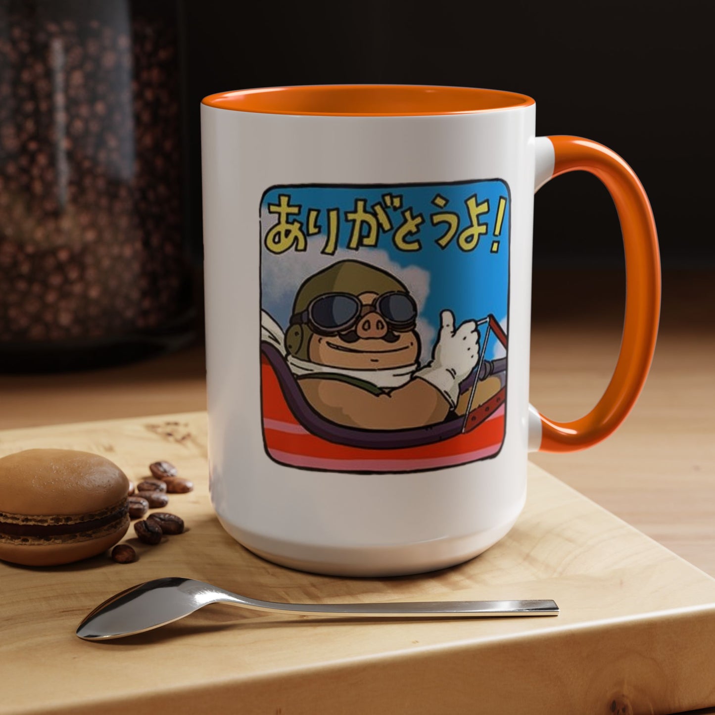 Porco Rosso Tribute Accent Mug – Studio Ghibli Anime Coffee Cup – 11oz & 15oz Ceramic Gift