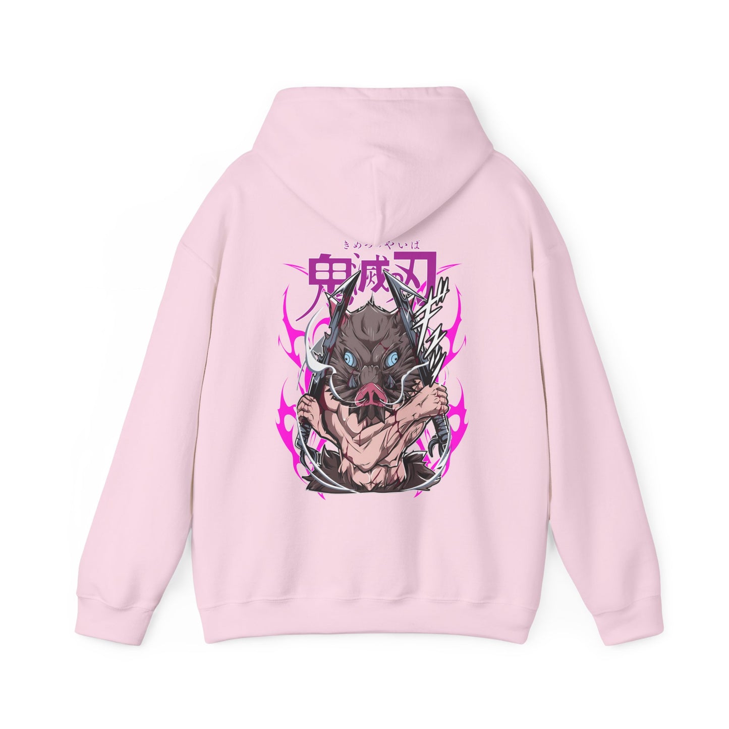 Inosuke Hashibira Demon Slayer Back Print Hoodie – 100% Cotton Anime Hoodie for Boar Head Fans