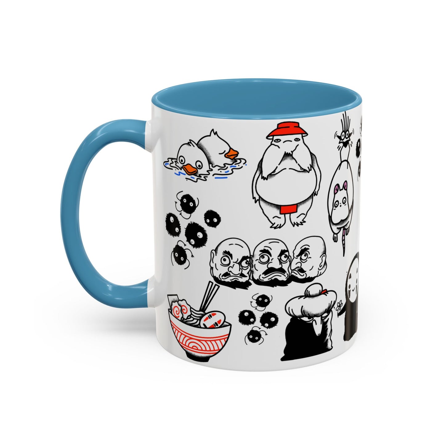 Spirited Away Moments Accent Mug – Color Handle Ghibli Cup 11oz & 15oz – Chihiro and Haku Anime Scene Gift