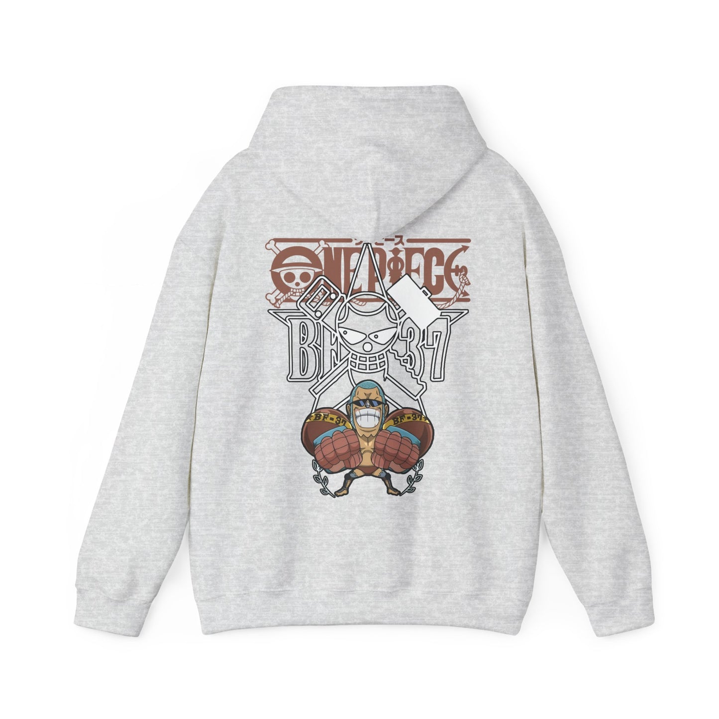 Franky One Piece Back Print Hoodie – 100% Cotton Anime Pullover for Super Fans