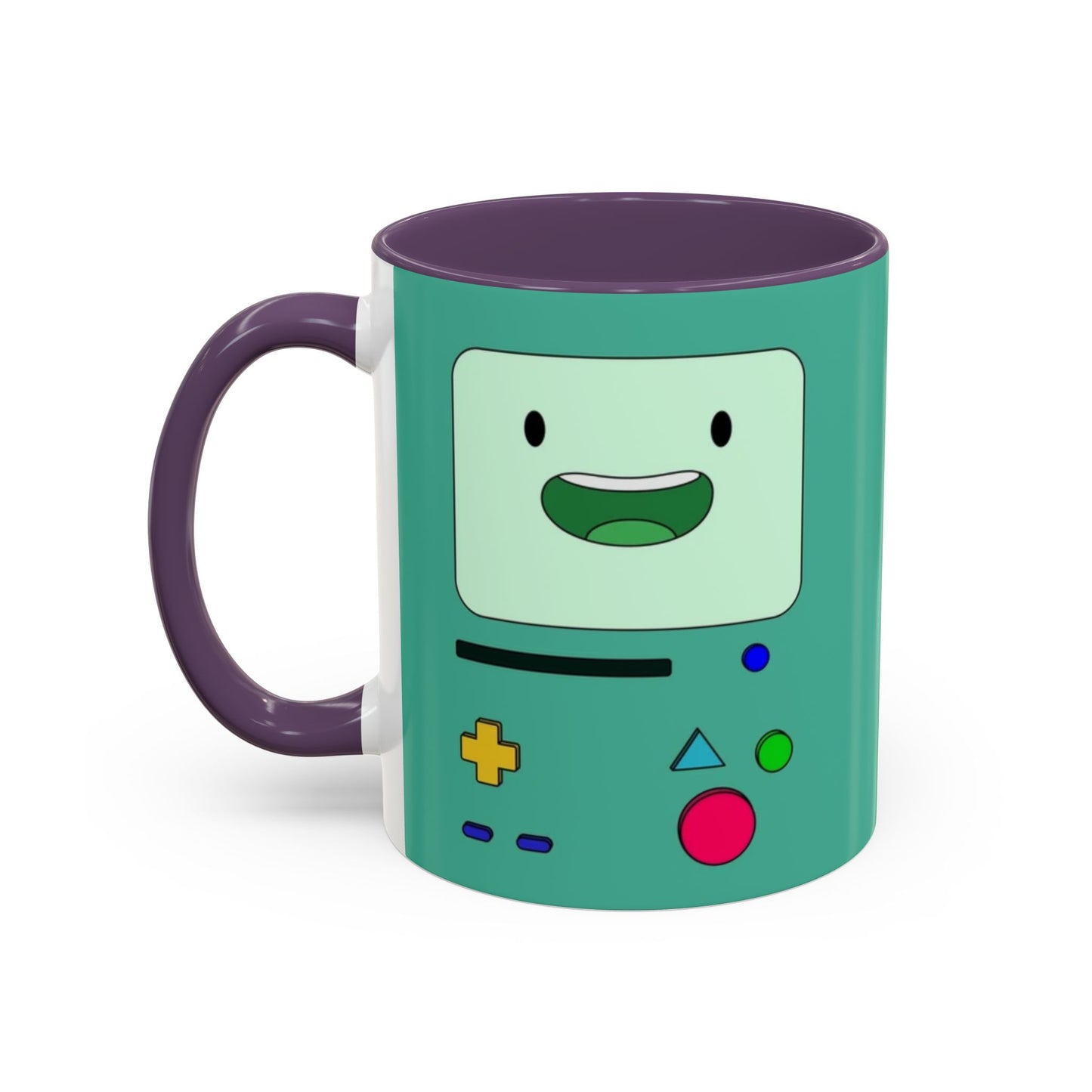 BMO Adventure Time Accent Handle Mug – Colorful Beemo Cup – 11oz & 15oz Ceramic Gift for Cartoon Fans