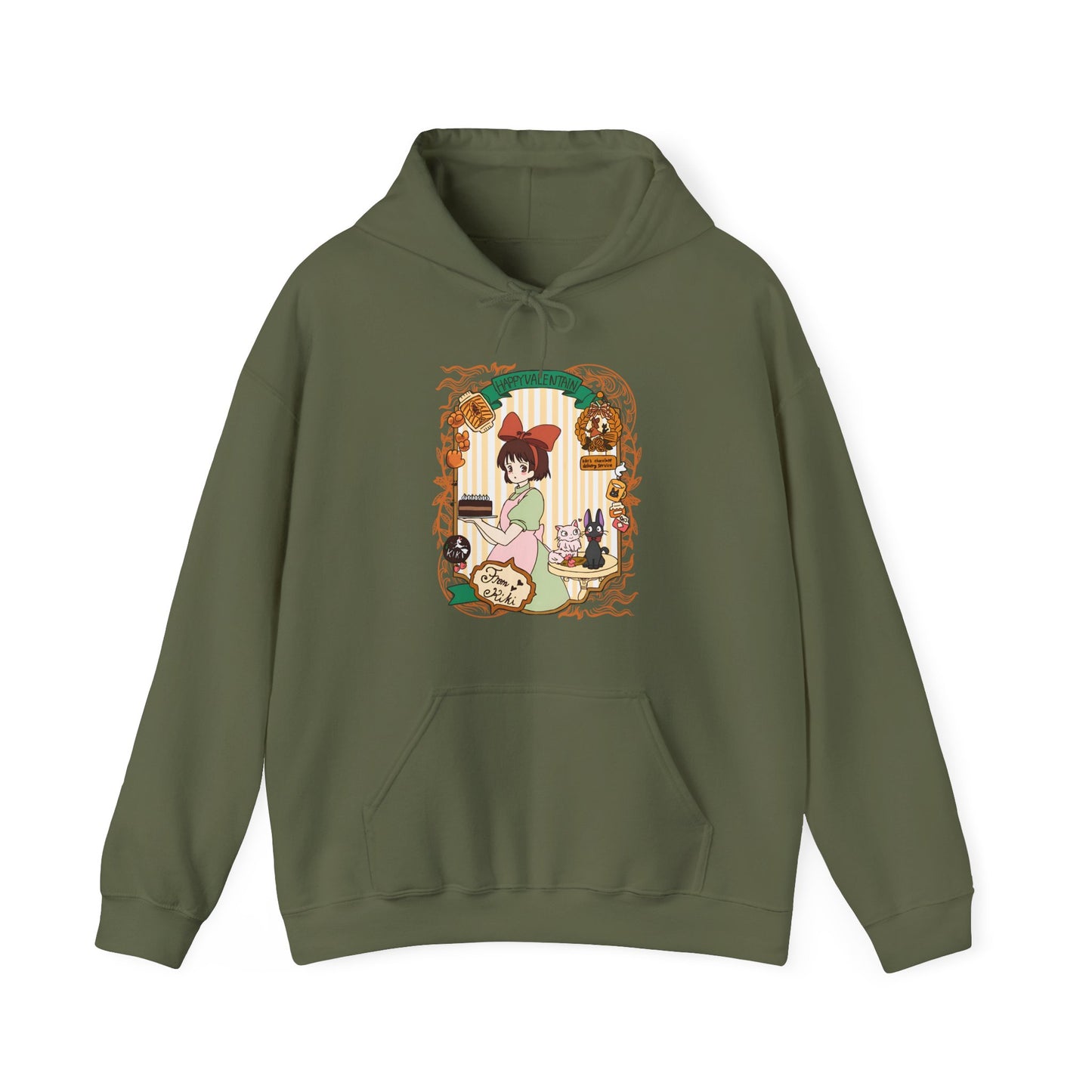 Kiki Happy Studio Ghibli Hoodie – 100% Cotton Kiki’s Delivery Service Hoodie for Anime Lovers