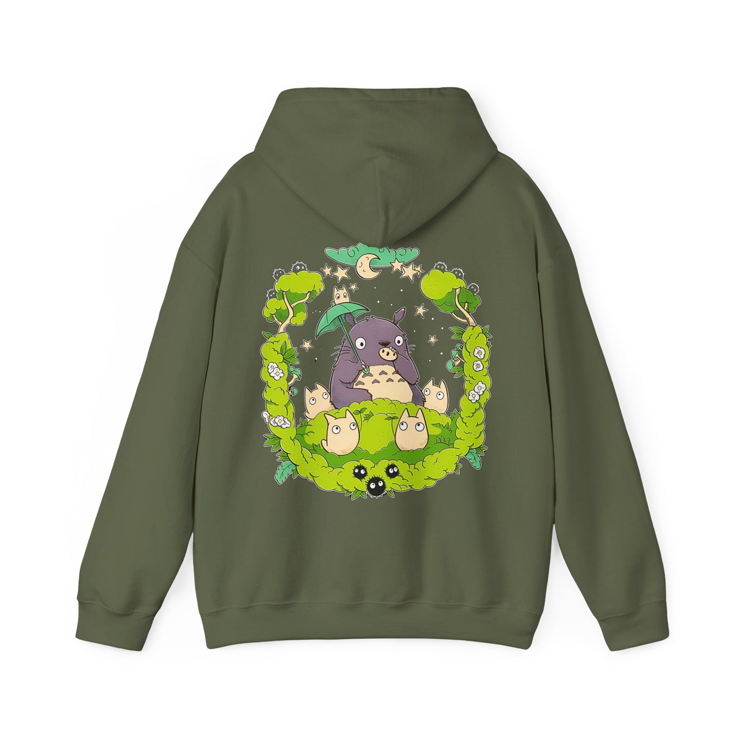 Totoro Forest Magic Back Print Hoodie – 100% Cotton Studio Ghibli Hoodie with Totoro Design