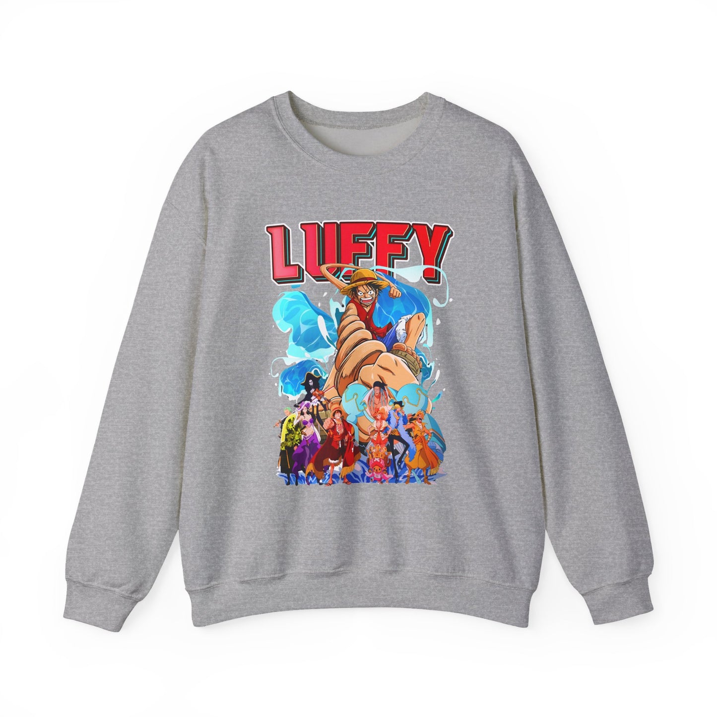 Luffy and Friends One Piece Sweatshirt – 100% Cotton Anime Crew Pullover