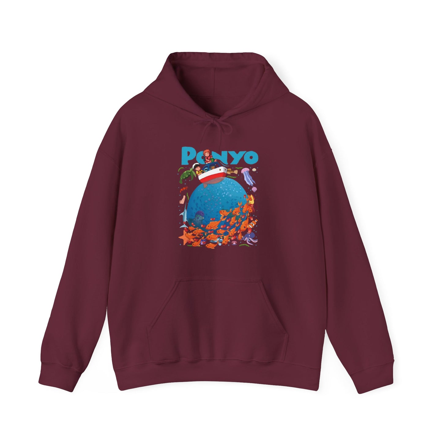 Ponyo and Sosuke Boat Adventure Hoodie – 100% Cotton Studio Ghibli Inspired Pullover