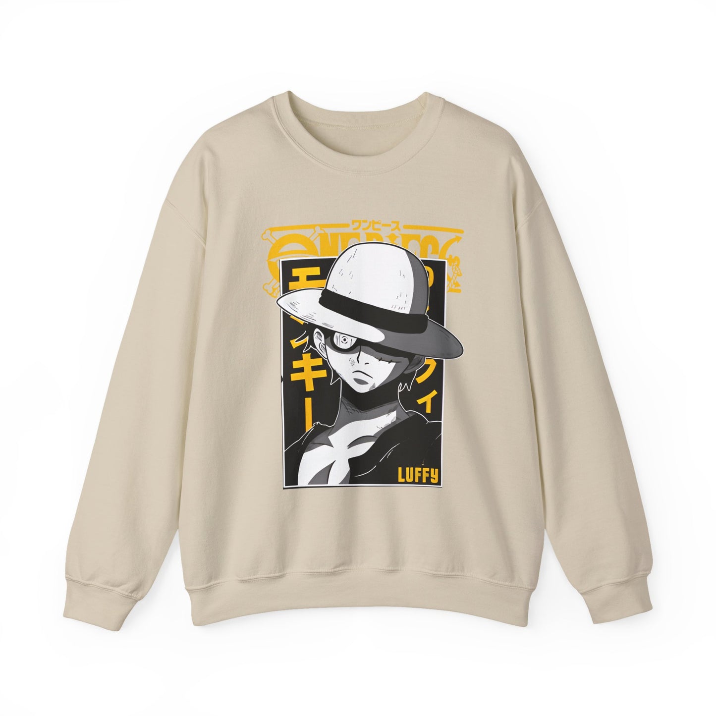 Luffy One Piece Sweatshirt – 100% Cotton Anime Pullover for Straw Hat Fans