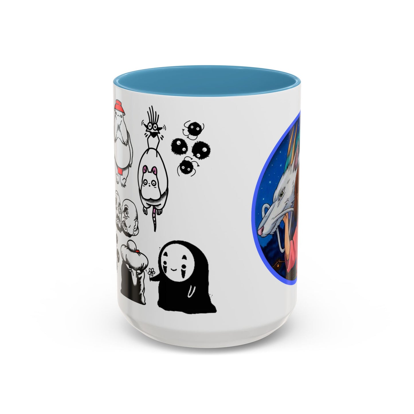 Spirited Away Moments Accent Mug – Color Handle Ghibli Cup 11oz & 15oz – Chihiro and Haku Anime Scene Gift