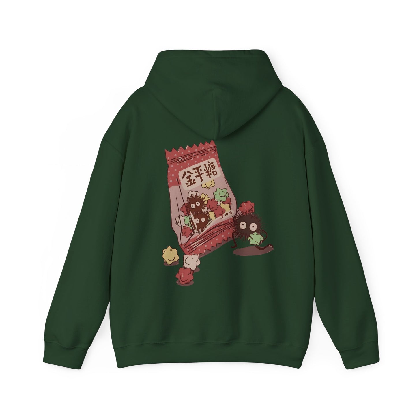 Soot Sprites Candy Back Print Hoodie – 100% Cotton Studio Ghibli Inspired Anime Hoodie