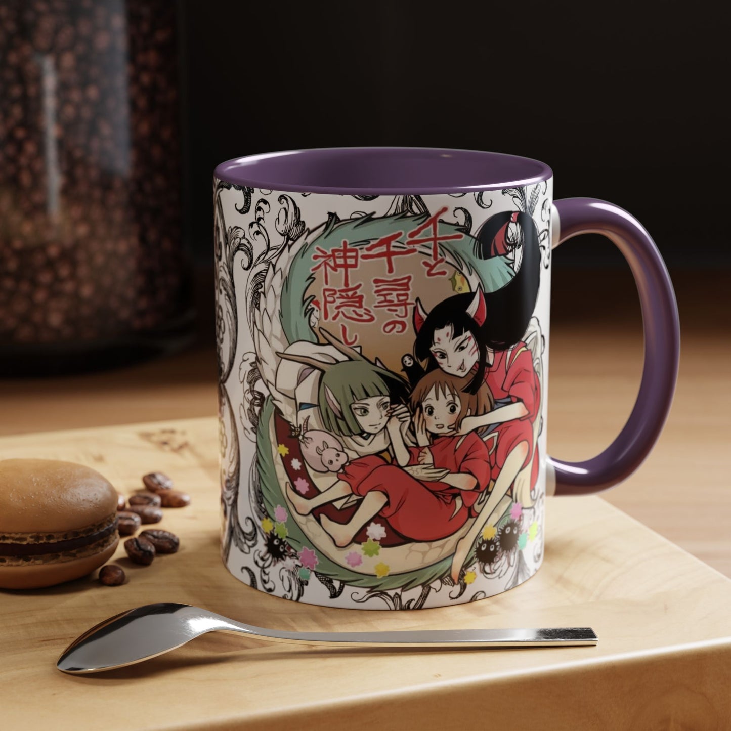 Spirited Away Cool Accent Mug – Studio Ghibli Color Handle Coffee Cup – 11oz & 15oz Ceramic Gift for Anime Fans