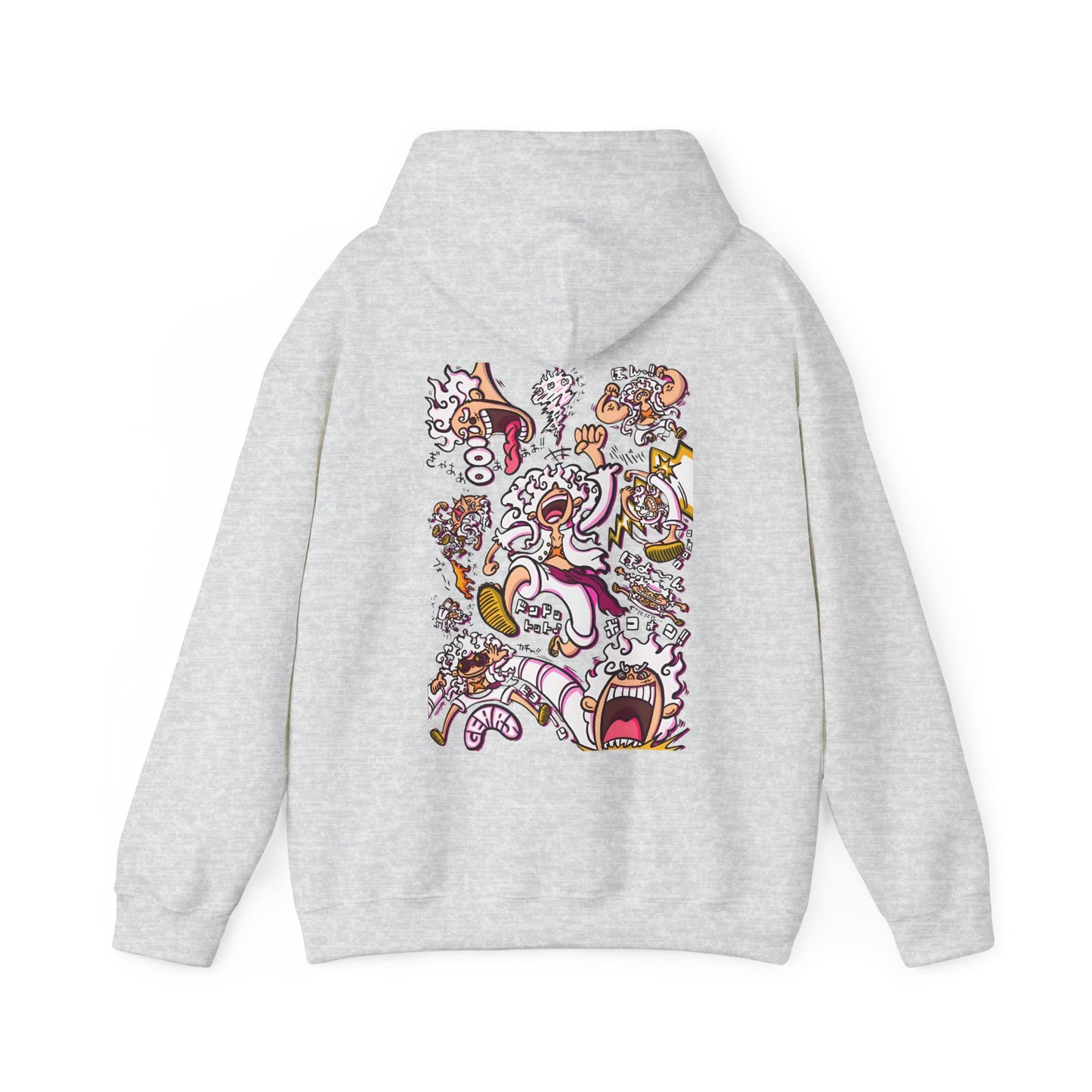 Funny Luffy One Piece Back Print Hoodie – 100% Cotton Anime Hoodie with Goofy Straw Hat Design