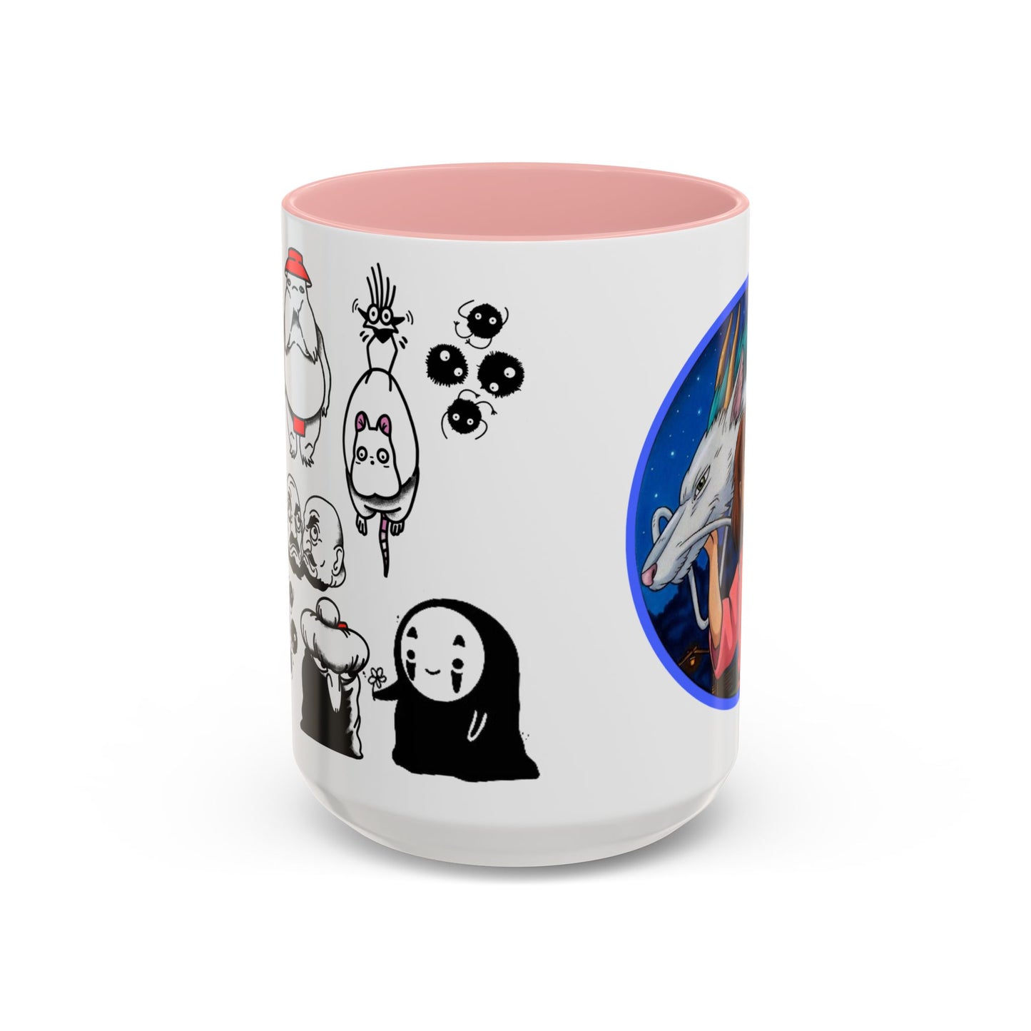 Spirited Away Moments Accent Mug – Color Handle Ghibli Cup 11oz & 15oz – Chihiro and Haku Anime Scene Gift