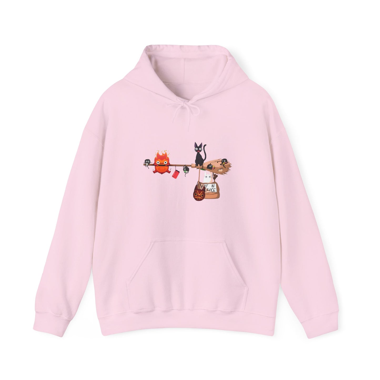 Calcifer Jiji Soot Sprites Hoodie – 100% Cotton Studio Ghibli Anime Character Hoodie