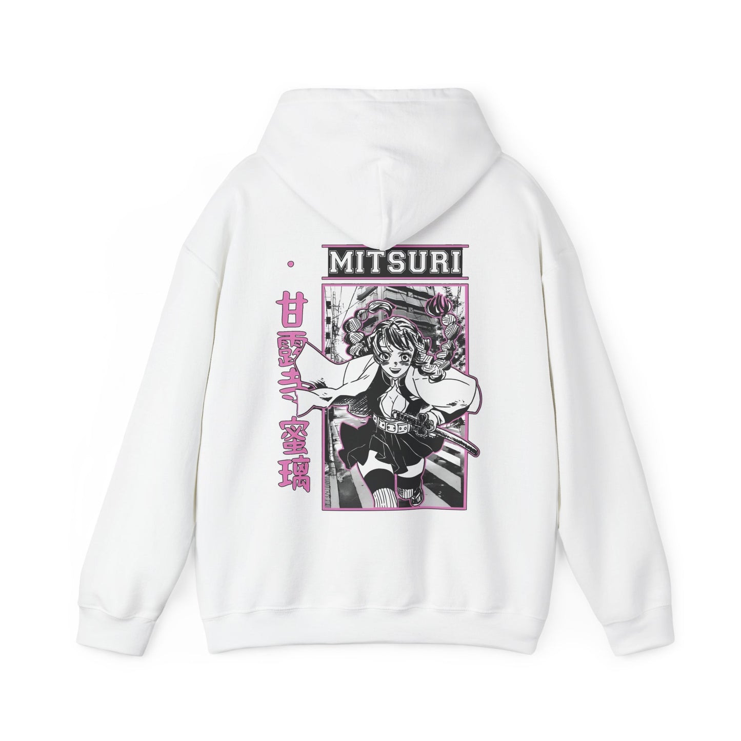 Mitsuri Kanroji Demon Slayer Back Print Hoodie – 100% Cotton Anime Pullover for Fans