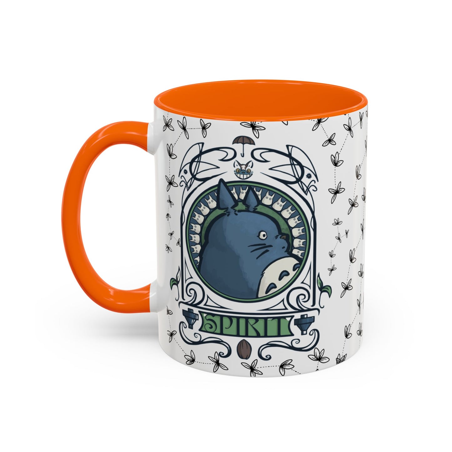 Totoro Spirited Ghibli Accent Handle Mug – 11oz & 15oz Anime Cup – Studio Ghibli Coffee Gift