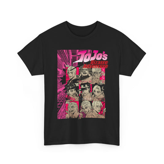 JoJo’s Bizarre Adventure T-Shirt – 100% Cotton Anime Tee Featuring Iconic Joestar Characters – Stylish Otaku Apparel