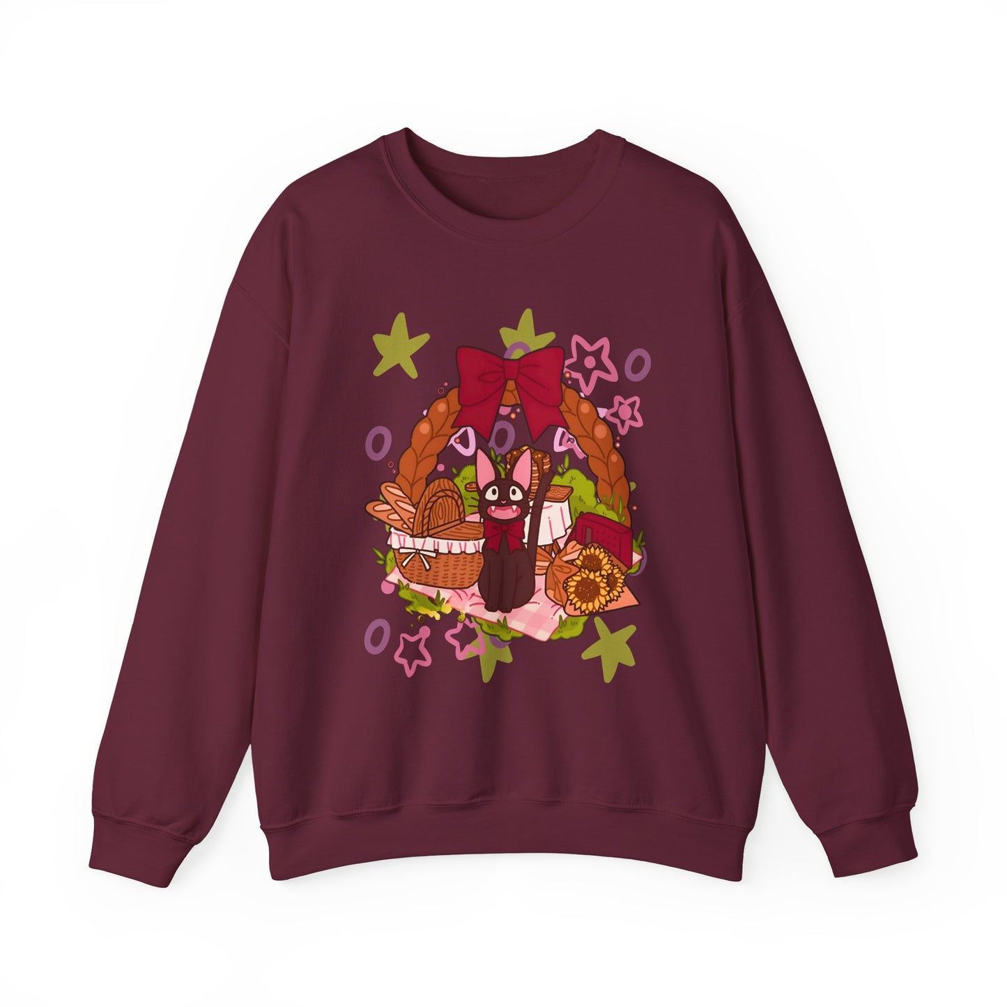 Jiji Cat Gift Sweatshirt – 100% Cotton Studio Ghibli Inspired Cozy Anime Pullover