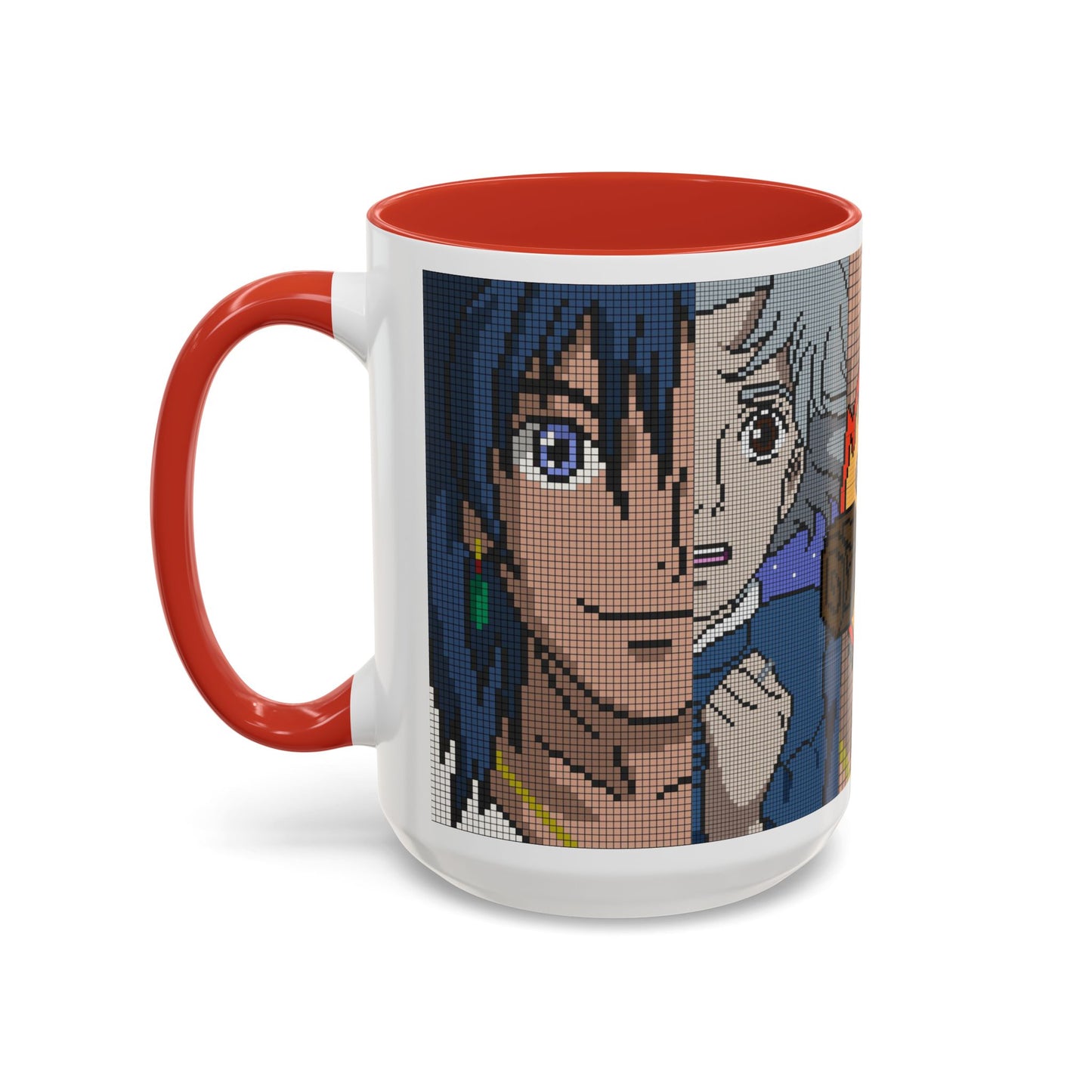 Howl's Moving Castle Pixel Accent Mug – Retro Anime Color Handle Cup 11oz & 15oz – Studio Ghibli Coffee Gift