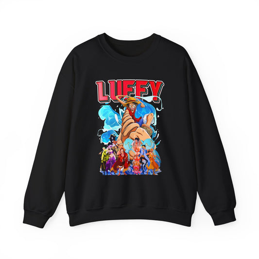 Luffy and Friends One Piece Sweatshirt – 100% Cotton Anime Crew Pullover