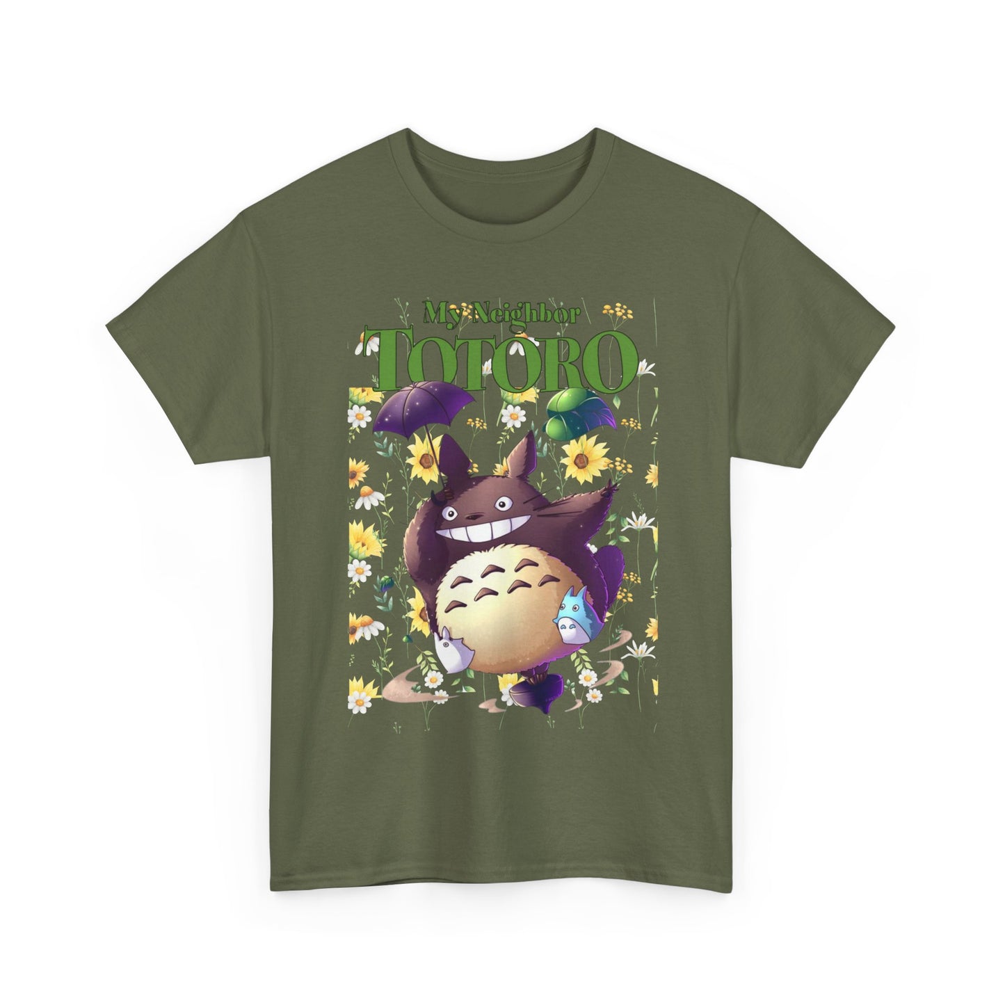My Neighbor Totoro Umbrella T-Shirt 100% Cotton Studio Ghibli Tee
