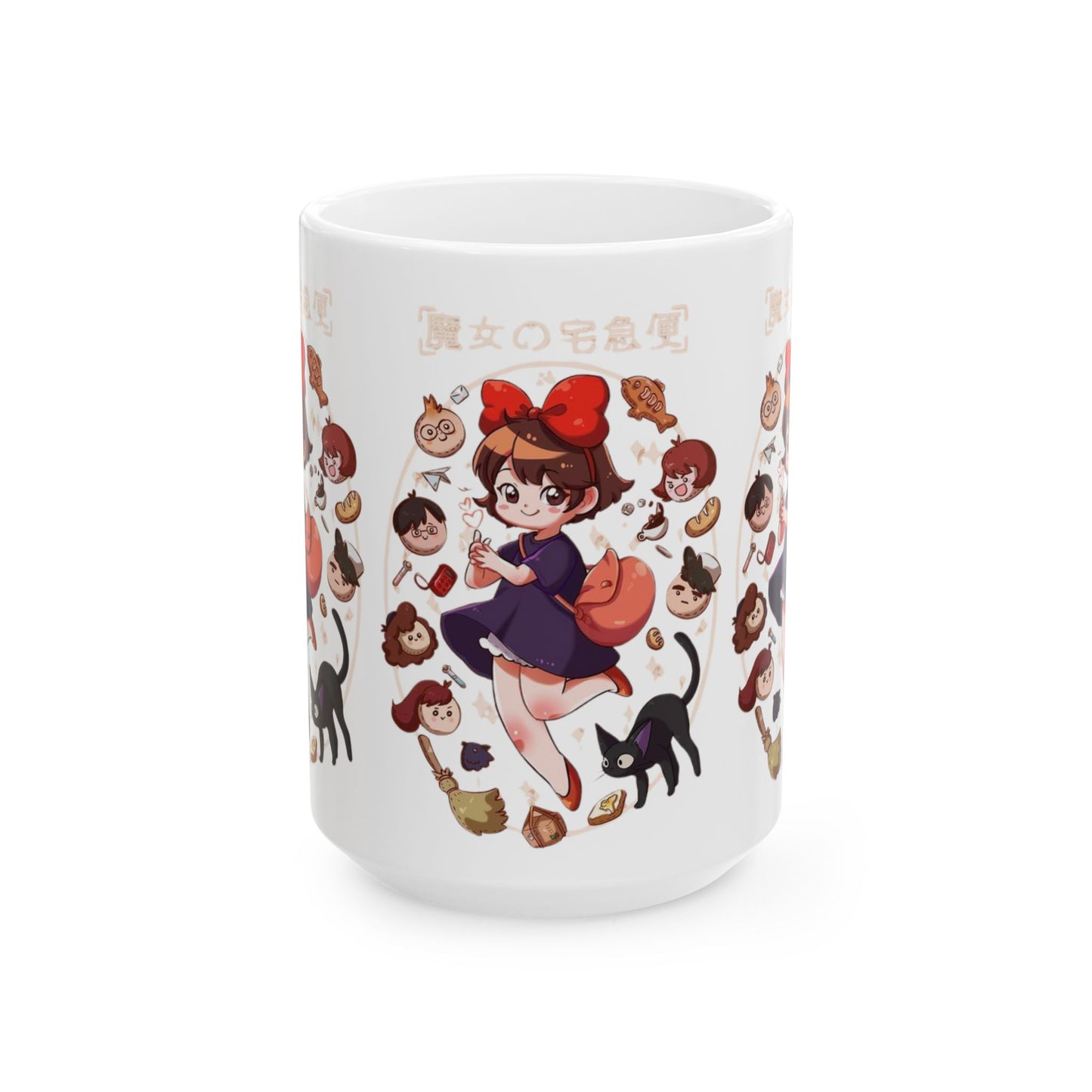Kiki’s Delivery Service Stained Glass Mug – Ghibli Inspired Coffee Cup 11oz & 15oz – Magical Anime Gift