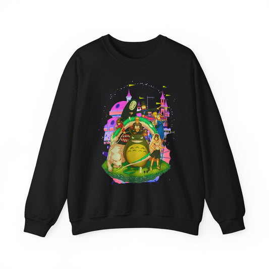 Hayao Miyazaki Characters Sweatshirt – 100% Cotton Studio Ghibli Anime Pullover