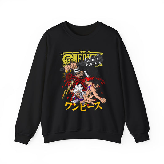 Kaido, Luffy & Ace Sweatshirt – 100% Cotton One Piece Anime Crewneck for True Fans