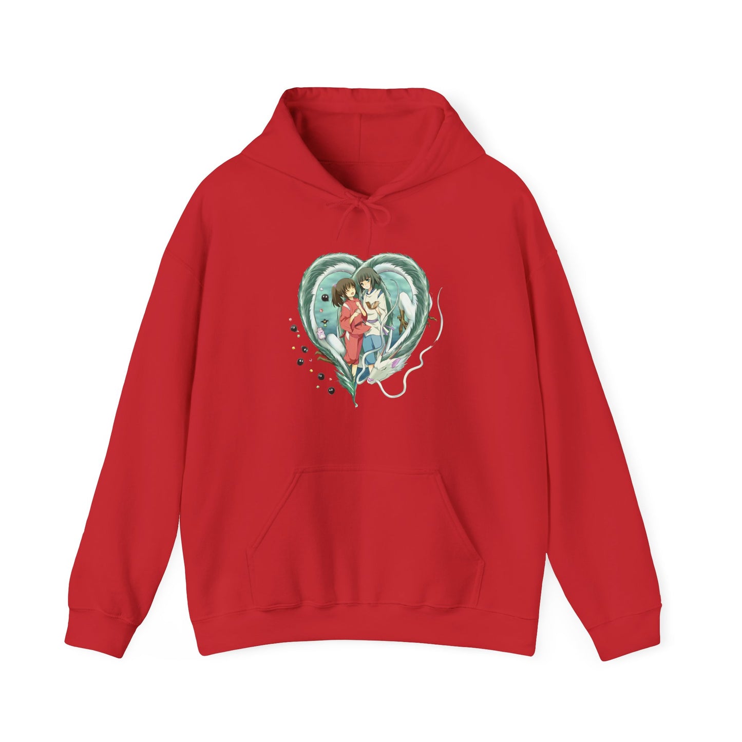 Chihiro and Haku Love Hoodie – 100% Cotton Spirited Away Anime Hoodie for Studio Ghibli Fans